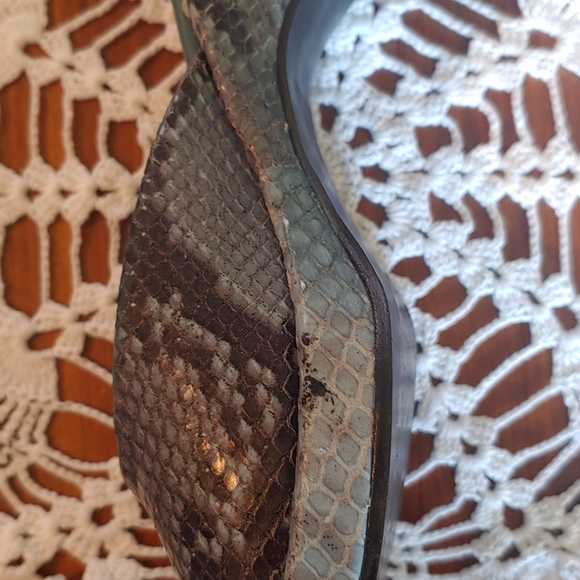 Hype Sandals Snakeskin Leather blue open toe/Square  pre-owned 5.5m Women's - Picture 6 of 8
